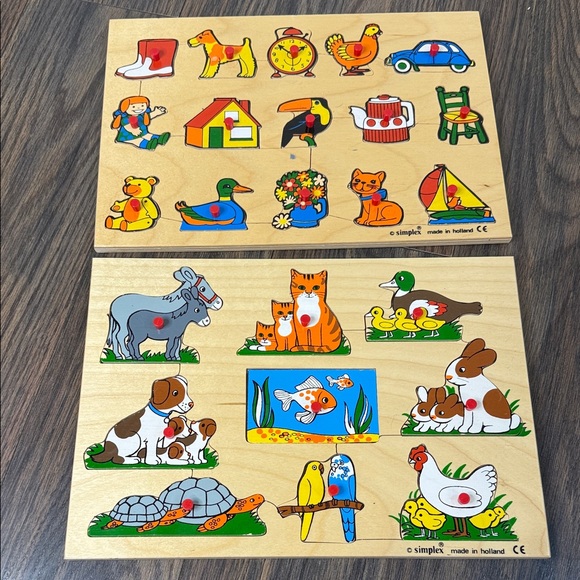 simplex | Toys | Vintage Colorful Animal Puzzle Board For Small Pets ...